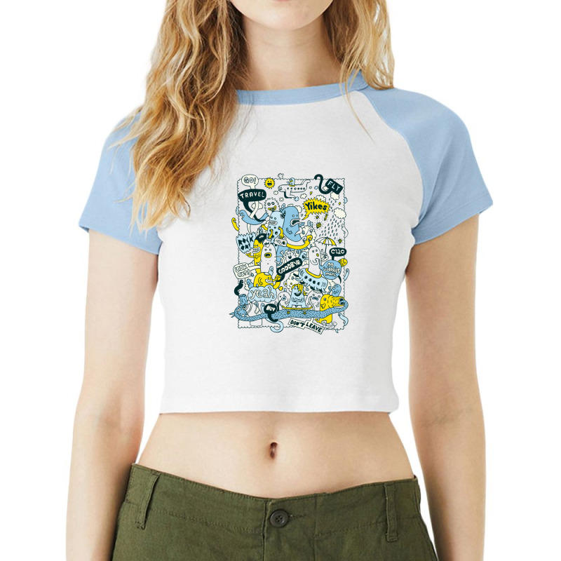 Travel Time Raglan Crop Top by CHRISTIANKSON | Artistshot