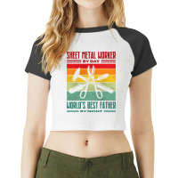 Best Sheet Metal Worker Dad Thin Metal Sheets Meta Raglan Crop Top | Artistshot