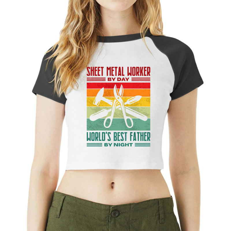 Best Sheet Metal Worker Dad Thin Metal Sheets Meta Raglan Crop Top by NouraMetcalfe | Artistshot