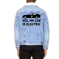 Yes My Car Is Electric Unisex Sherpa-lined Denim Jacket | Artistshot