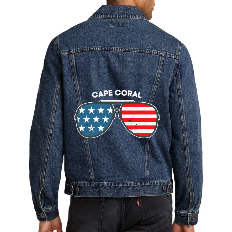 Cape Coral Florida Fl Us Cities America 4th Of Jul Men Denim Jacket | Artistshot