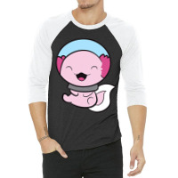 Cute Astronaut Axolotl Axolotl In Space Astronaut  3/4 Sleeve Shirt | Artistshot