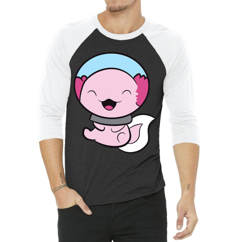 Cute Astronaut Axolotl Axolotl In Space Astronaut  3/4 Sleeve Shirt | Artistshot