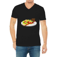 Cute Otter In A Shrimp Salad V-neck Tee | Artistshot