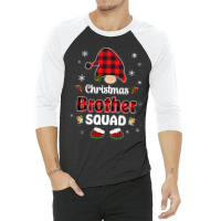 Christmas Brother Squad Family Group Matching Red  3/4 Sleeve Shirt | Artistshot