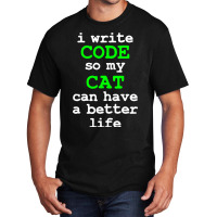 Code Coding Computer Science Cat Gift Basic T-shirt | Artistshot