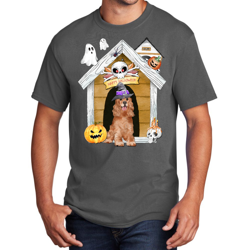 Funny Halloween Cocker Spaniel Dog T  Shirt Halloween Cocker Spaniel D Basic T-shirt by cauliflowermortgage | Artistshot