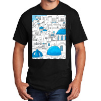 Santorini Blue And White Paradise Basic T-shirt | Artistshot