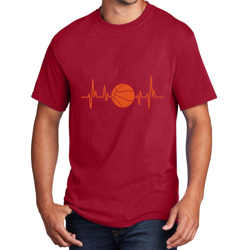 Bball Tshirt Heartbeat Basketball Tshirt Basic T-shirt | Artistshot