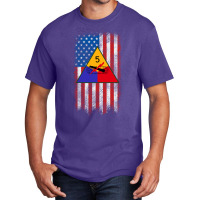 5th Armored Division 5th Ad American Flag Long Sleeve T Shirt Basic T-shirt | Artistshot