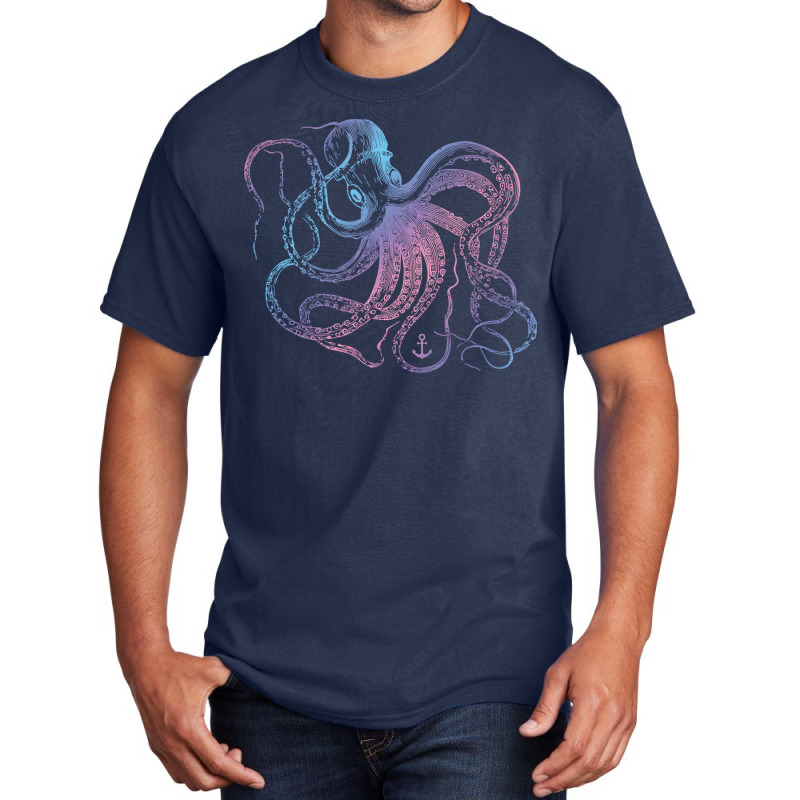 Vintage Octopus Marine Biologist Cool Ocean Sea Life Gifts 1 Pullover Basic T-shirt | Artistshot