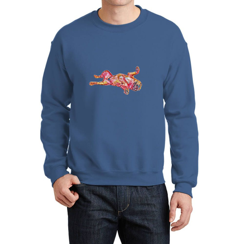 A Happy Bulldog Laying On His Crewneck Sweatshirt | Artistshot