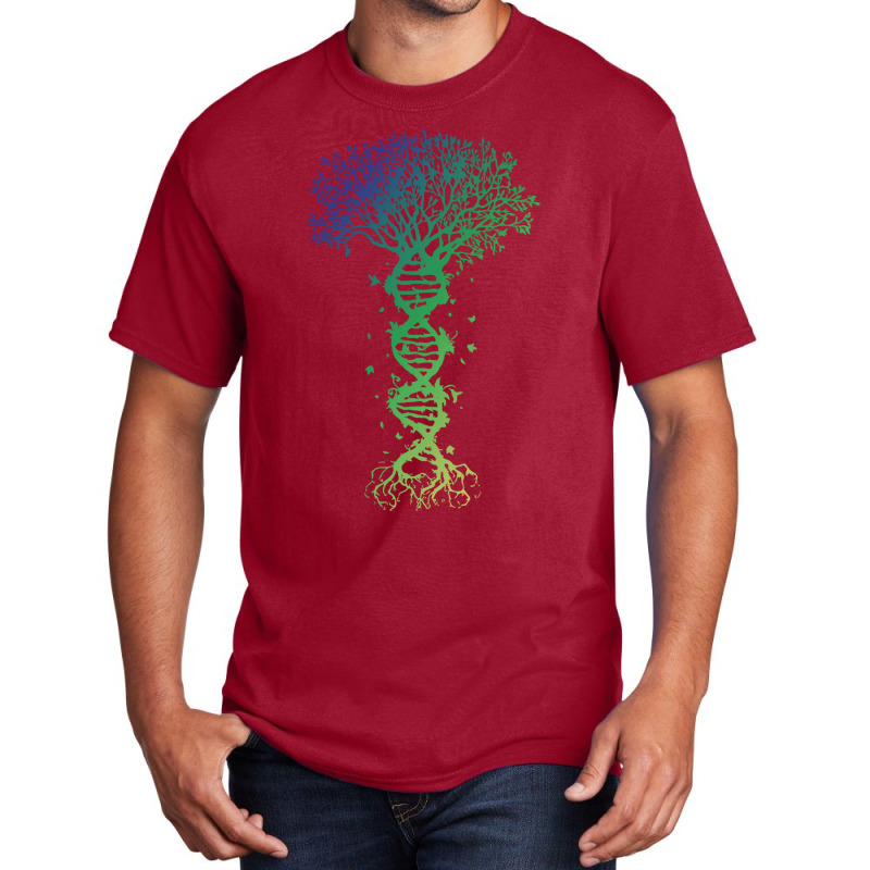 Dna Tree T  Shirt D N A Tree Of Life Genetics Colorful Biology Science Basic T-shirt by savannasavor | Artistshot