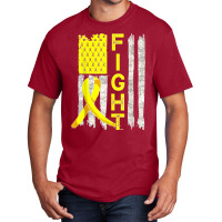 Fight Sarcoma Cancer Awareness American Flag Bone Cancer Basic T-shirt | Artistshot