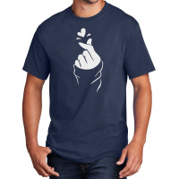 Korean Finger Heart   Love Basic T-shirt | Artistshot