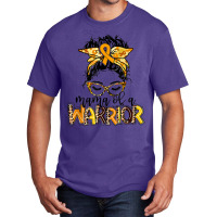 Childhood Cancer Awareness Mama Of A Warrior Gold Ribbon Basic T-shirt | Artistshot