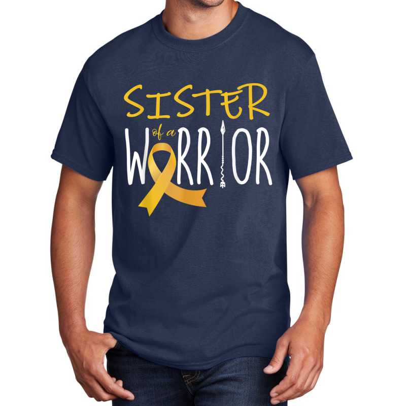 Childhood Cancer Awareness Sister Of A Warrior Basic T-shirt | Artistshot