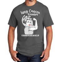 Lung Cancer Warrior Unbreakable Strong Women Awareness Basic T-shirt | Artistshot