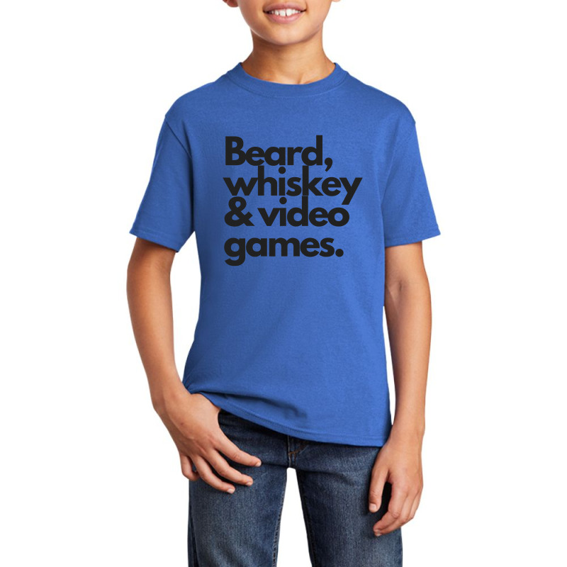 Beard, Whiskey   Video Games  Manly Whiskey Drinker Basic Youth T-shirt | Artistshot