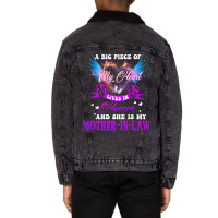 Big Piece Of My Heart Lives In Heaven She Is Mothe Unisex Sherpa-lined Denim Jacket | Artistshot