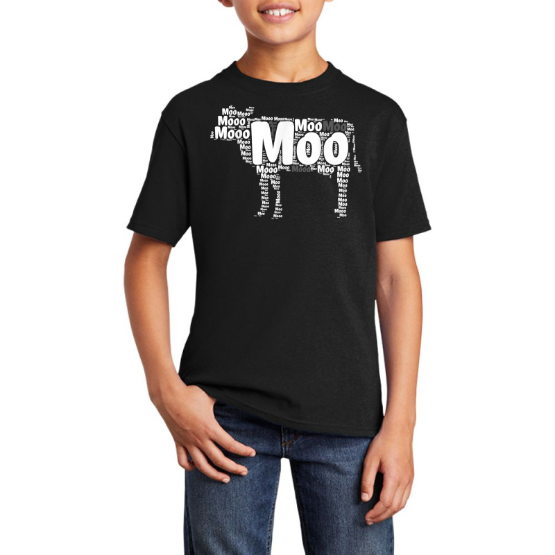 Typography Word Art Cow T Shirt Basic Youth T-shirt by zagelmaglime | Artistshot