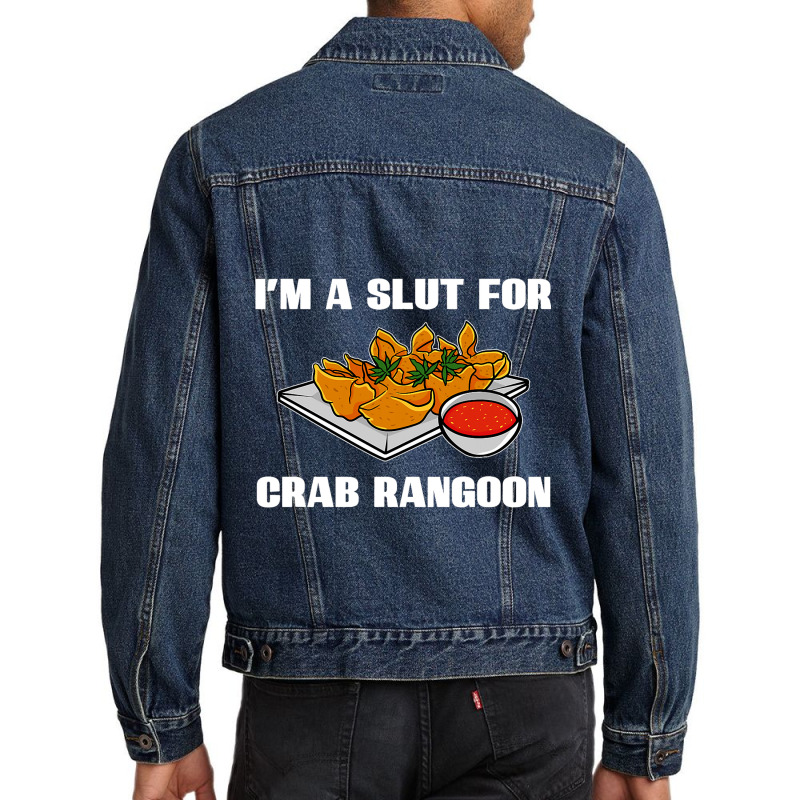 Crab Rangoon Asian Chinese Food Lover Sayings Food Men Denim Jacket | Artistshot