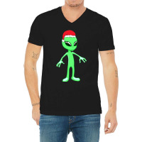 Christmas Funny Alien Santa Hat Xmas Pajama For Bo V-neck Tee | Artistshot