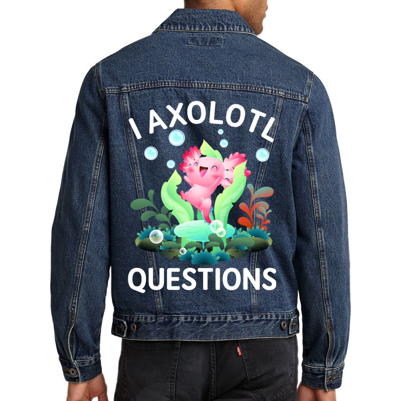 Cute Axolotl Lover Mexican Salamander I Axolotl Qu Men Denim Jacket | Artistshot