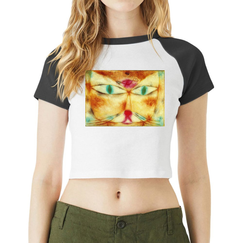 Cat And Bird By Paul Klee Favourite Artists Collection Poster Raglan Crop Top by mukasatjatji5 | Artistshot