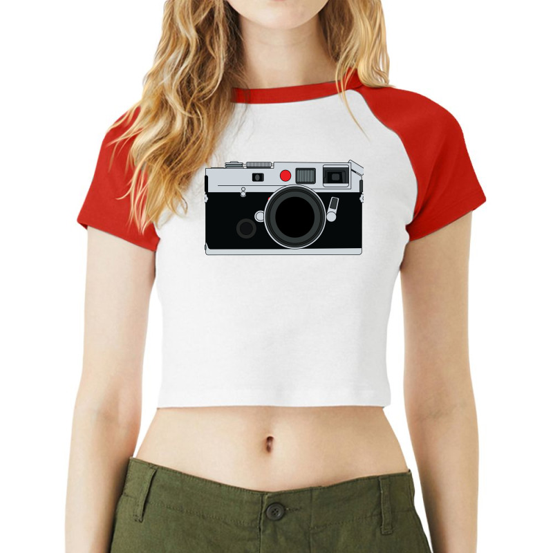 Vintage Camera Raglan Crop Top by buddoxhardoe | Artistshot