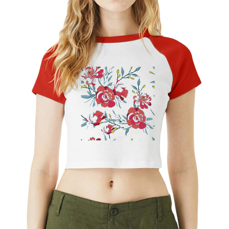 Spring Blooms  Spring Blooming Petals Raglan Crop Top by abadiva | Artistshot