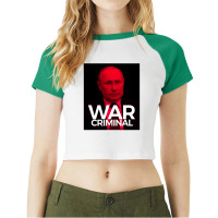 Putin Is A War Criminal Raglan Crop Top | Artistshot