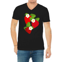 Strawberry T  Shirt Strawberries And Blossoms T  Shirt V-neck Tee | Artistshot