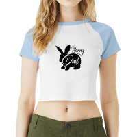 Bunny Dad - Cute Easter Rabbit Father's Day Novelty Design Raglan Crop Top | Artistshot