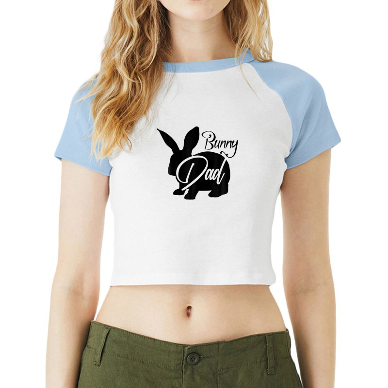 Bunny Dad - Cute Easter Rabbit Father's Day Novelty Design Raglan Crop Top by stampfhadjisw | Artistshot