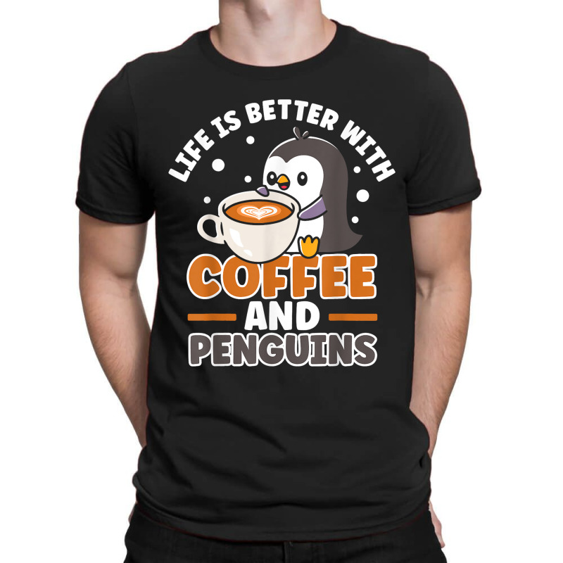 Coffee And Penguin Cute Sea Bird King Emperor Peng T-shirt | Artistshot