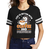 Coffee And Penguin Cute Sea Bird King Emperor Peng Scorecard Crop Tee | Artistshot