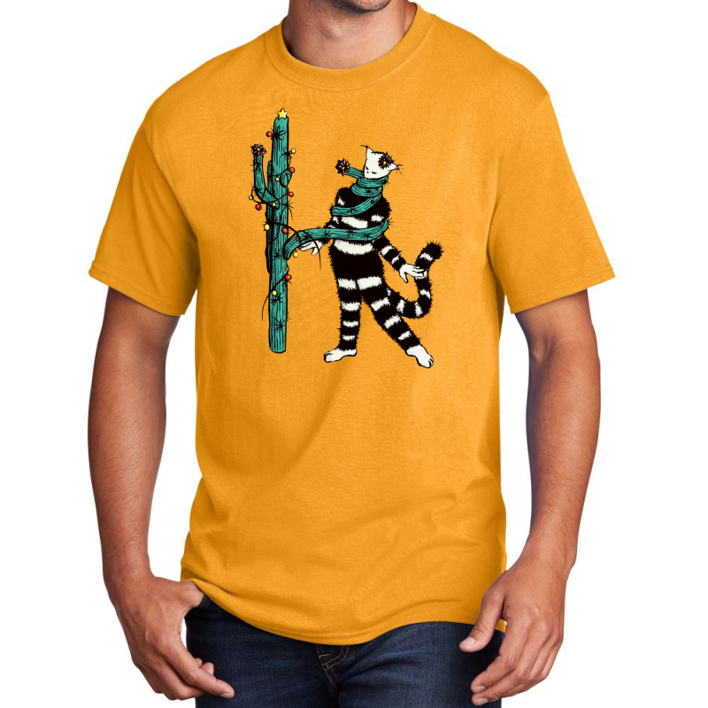 Christmas Cactus Hugs Cute Kitty Basic T-shirt | Artistshot