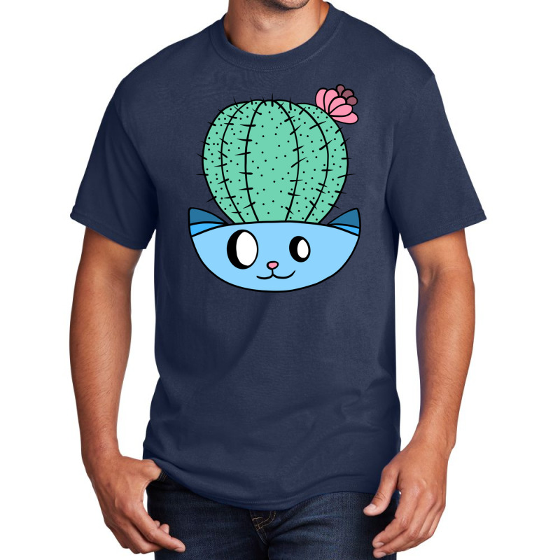 Cute And Funny Cactus Cat Basic T-shirt | Artistshot