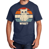 Retro What Cat Knife Meow Kitty Funny Cats Mom And Cat Dad T Shirt Basic T-shirt | Artistshot