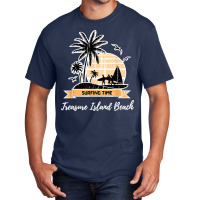 Vintage Treasure Island Beach Lover Palm Trees Surfing Time Basic T-shirt | Artistshot