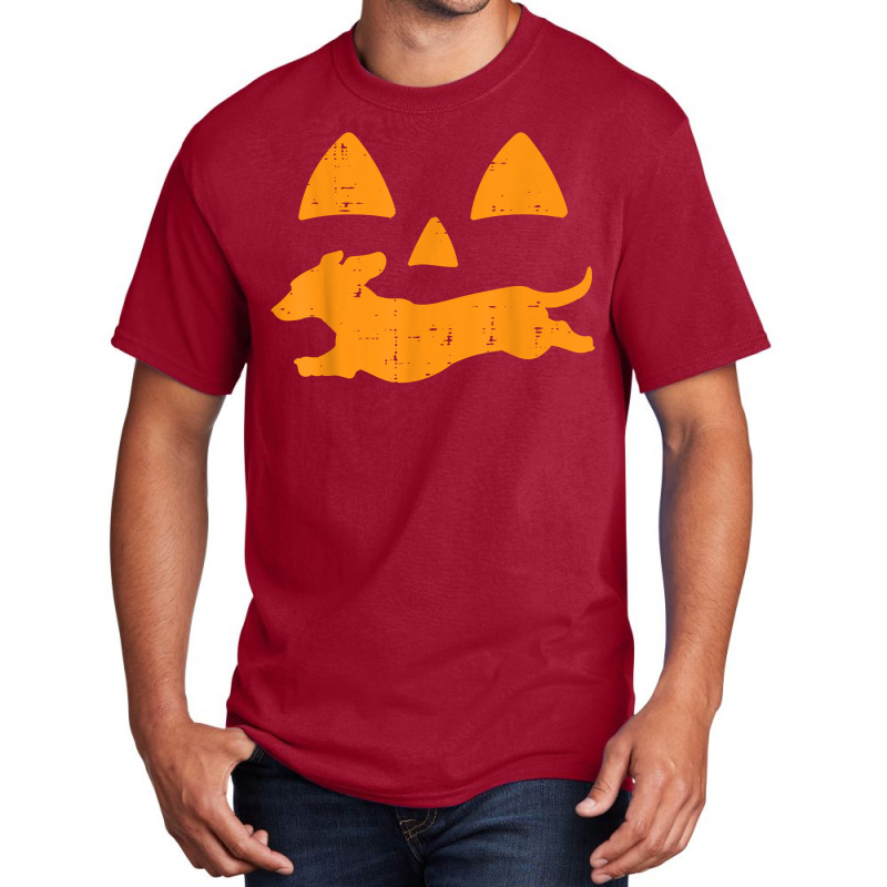 Pumpkin Eyes Dachshund Funny Halloween Jack O Lantern Dog T Shirt Basic T-shirt | Artistshot