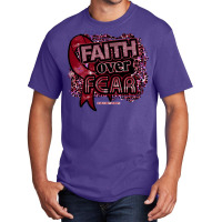 Disabled Adults T  Shirt Disabled Adults Awareness Ribbon Faith Over F Basic T-shirt | Artistshot