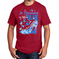 Diabetes In November We Wear Blue Butterflies Diabetes Awareness 35 Basic T-shirt | Artistshot