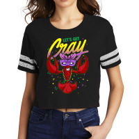 Crawdads Lobster With Parade Mask Funny Mardi Gras Scorecard Crop Tee | Artistshot