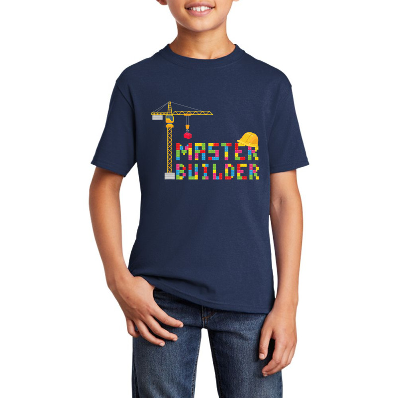 Master Builder Engineer Construction Building Bricks Blocks Basic Youth T-shirt | Artistshot