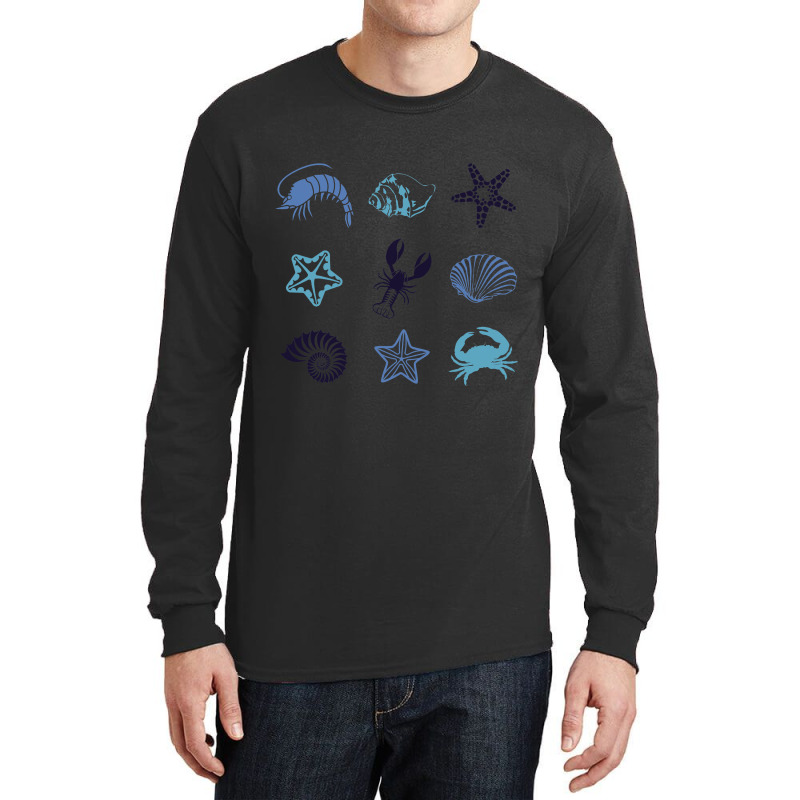 Crustacean Core Aesthetic Crustaceans Crab Lobster Long Sleeve Shirts | Artistshot