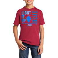 Light It Up Blue Autism Awareness Day 2 April Men Women Kids T Shirt Basic Youth T-shirt | Artistshot