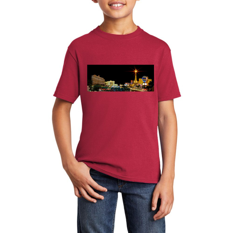 Lighting Up Vegas Basic Youth T-shirt by aleksdarkink | Artistshot