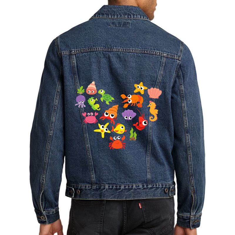 Crustacean Core Aesthetic Crustaceans Crab Lobster Men Denim Jacket | Artistshot